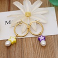 fashion rainbow smiley face pearl stainless steel big earringspicture47