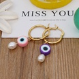 fashion rainbow smiley face pearl stainless steel big earringspicture51