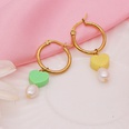 fashion rainbow smiley face pearl stainless steel big earringspicture53