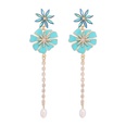 fashion oil drop diamond flower pearl long earringspicture25