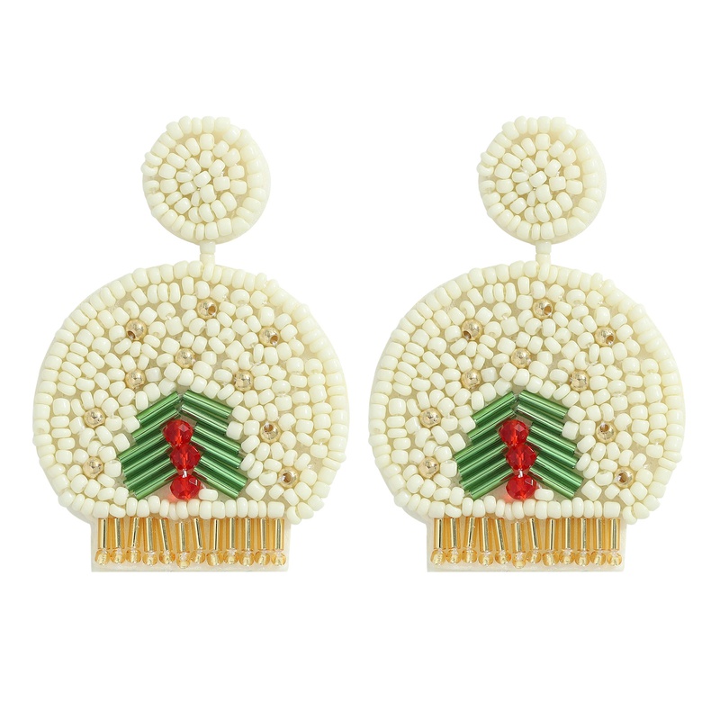 ethnic style handmade beads geometric earrings