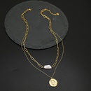 fashion portrait pearl pendant double layered necklacepicture10