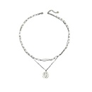 fashion portrait pearl pendant double layered necklacepicture13