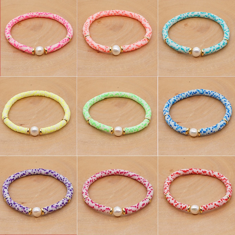 fashion color soft pottery pearl small bracelet