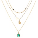 retro water drop zircon butterfly inseparable multilayered necklacepicture8