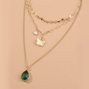 retro water drop zircon butterfly inseparable multilayered necklacepicture10