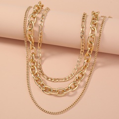 Retro Simple Exaggerated Thick Chain Multi-layered Necklace