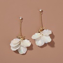 Korean popular knotted colorful pearl white petal earringspicture6