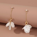 Korean popular knotted colorful pearl white petal earringspicture7
