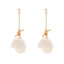 Korean popular knotted colorful pearl white petal earringspicture10