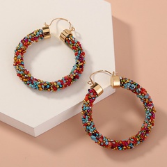 fashion exaggerated color big circle earrings