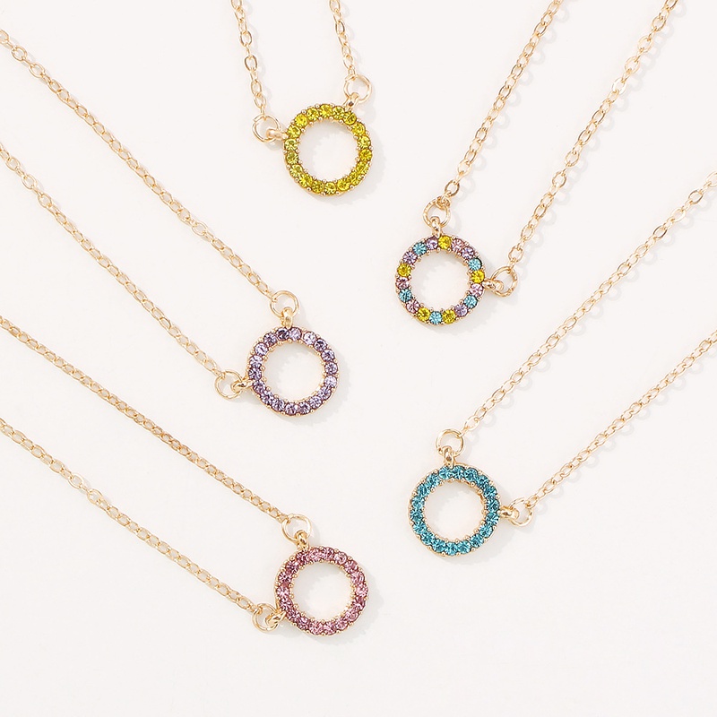 simple creative colorful diamond necklace