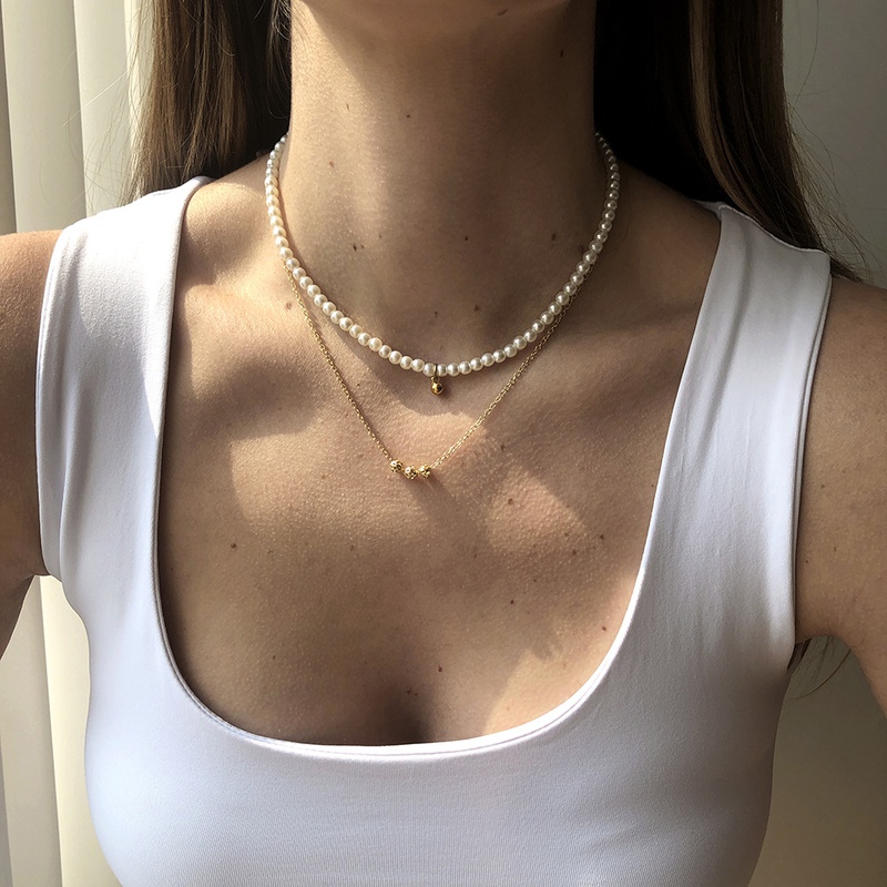 Mode einfache geometrische Perlenkette mit Anhnger