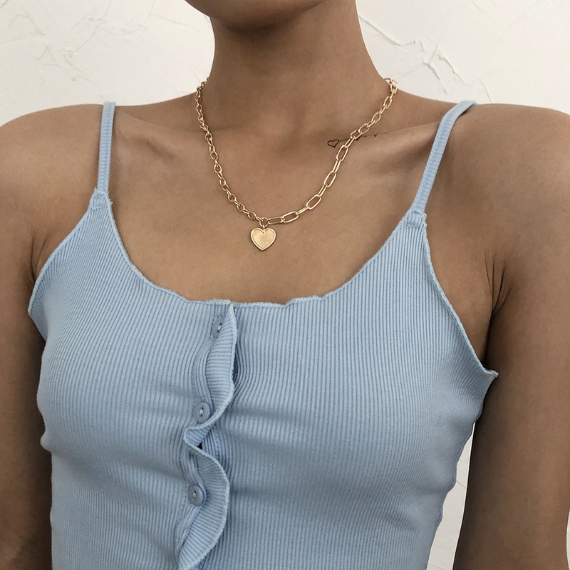 simple elegant geometric heartshapen necklace