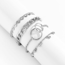 fashion geometric peach heart metal chain bracelet setpicture17