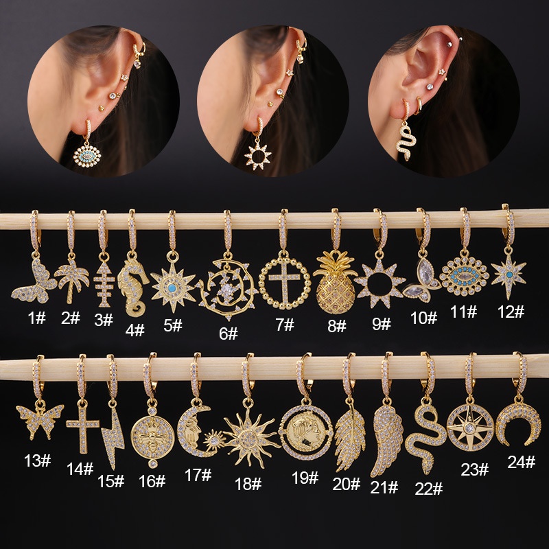 Fashion microinlaid irregular earrings