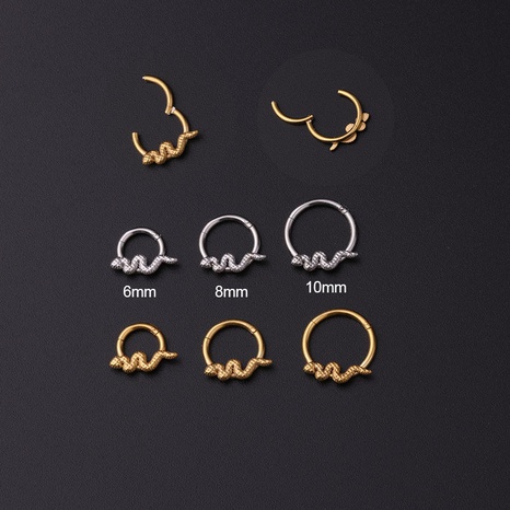Single Fashion snake-shaped closed interface ear bone nose ring NHEN364224's discount tags