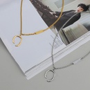 Korean simple geometric semicircle 18K gold titanium steel necklacepicture11