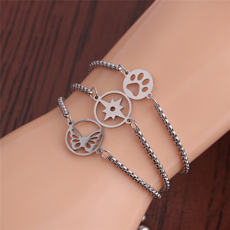 Simple titanium steel butterfly bracelet