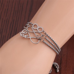Simple titanium steel word love adjustable bracelet
