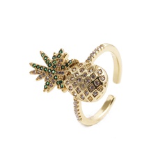 Fashion micro-set crystal diamond pineapple grass ring