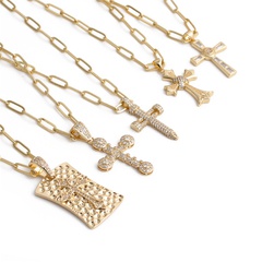 hip hop golden cross pendant necklace