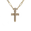 hip hop golden cross pendant necklacepicture12