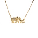 fashion simple heart zircon fist elephant pendant necklacepicture8