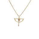 fashion golden horn arrow pendant zircon necklacepicture12