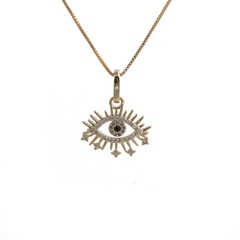 fashion simple heart oil dripping devil's eye pendant necklace