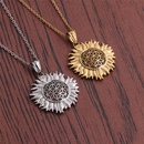 fashion simple sun flower pendant stainless steel necklacepicture13
