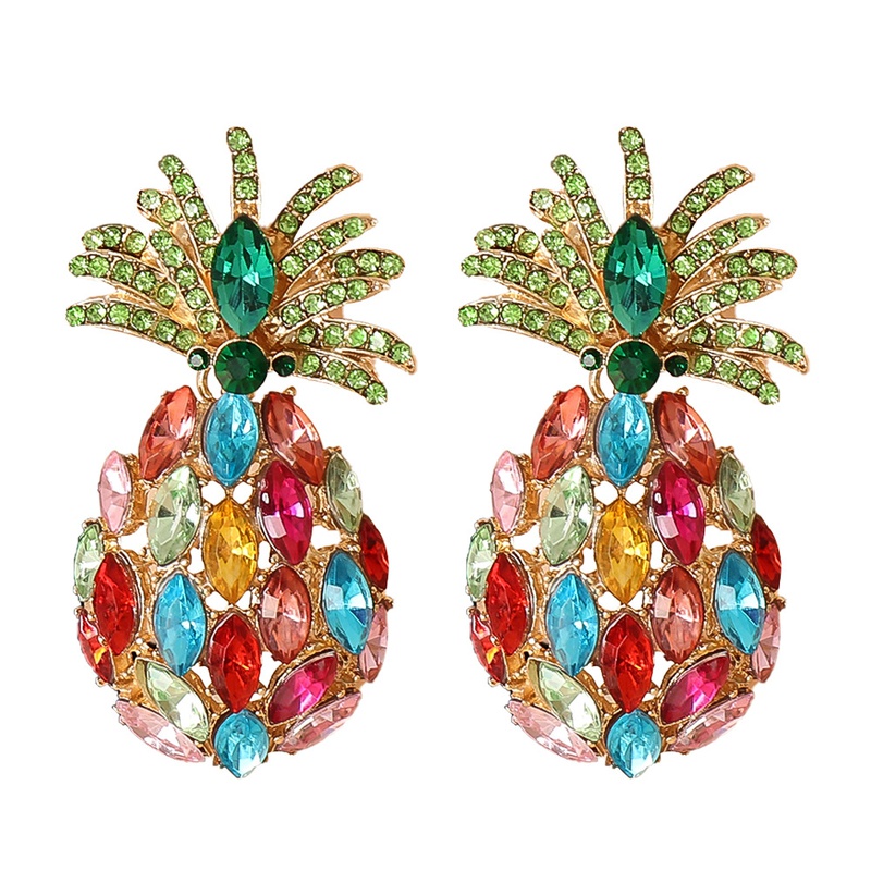 fashion rhinestone crystal pineapple earrings