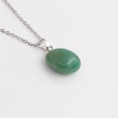 Fashion simple powder crystal green Aventurine black stone pendant necklacepicture26