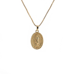 Fashion simple Virgin Mary pendant inlaid zircon Necklace