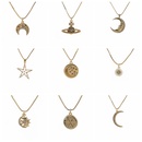 fashion simple moon star pendant gold microinlaid zircon necklacepicture25