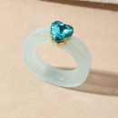 fashion candy color resin ring heartshaped diamond ringpicture14