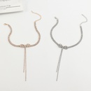 Korean Fashion Shiny Full Rhinestone Bowknot Tassel Short Necklacepicture13