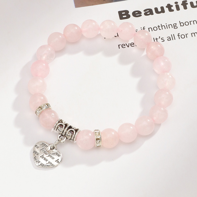 Korean Pink Crystal Beaded Bracelet