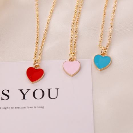 fashion love double-sided dripping oil necklace's discount tags