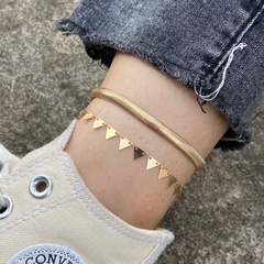 fashion triangle double-layer alloy snake bone chain anklets