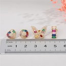 Korean simple fashion color diamond round butterfly love earringspicture10