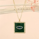fashion simple square devils eye pendant dripping oil alloy necklacepicture13