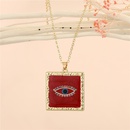 fashion simple square devils eye pendant dripping oil alloy necklacepicture14