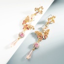 Korean pink apricot series diamond butterfly earringspicture10