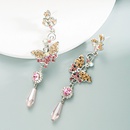 Korean pink apricot series diamond butterfly earringspicture12