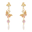 Korean pink apricot series diamond butterfly earringspicture13