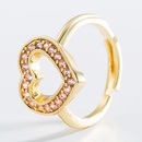 fashion hollow heartshaped copper plated gold microinlaid zircon ringpicture12