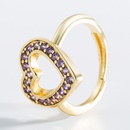 fashion hollow heartshaped copper plated gold microinlaid zircon ringpicture13