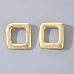 simple geometric square alloy earrings