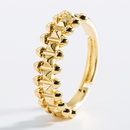 European and American fashion net red geometric love bear dripping open ring female brass goldplated personality hiphop ringpicture12